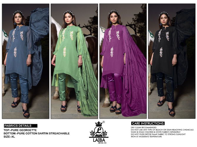 Laiba The Designer Studio Am 123 Georgette Designer Ready Made Suit Collection